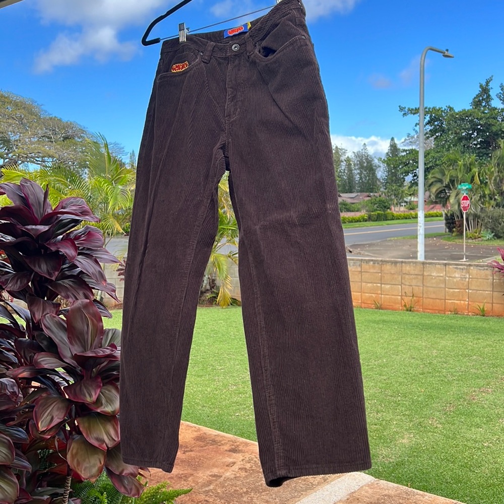 The brand of the pants is empyre, worn twice still in amazing condition!